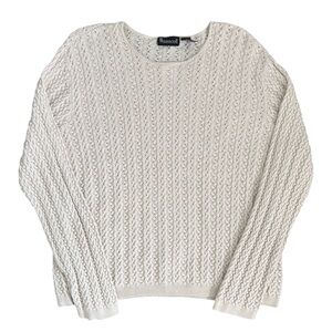 Vintage Wainscott Cable Knit Sweater 100% Cotton - Cream/Ivory